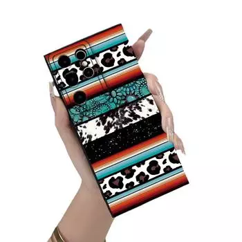 Чехол для Samsung S23A55 в этническом стиле с полным объективом и защитой от падения Samsung S23 Plus чёрный