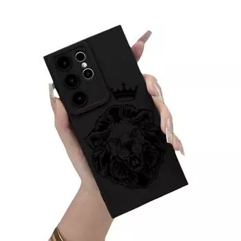 Чехол для Samsung S23A55: Защитный чехол для объектива с изображением головы льва и защитой от падения Samsung A52 чёрный
