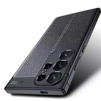 Чехол для Samsung S24 Ultra, чехол для Samsung S24 Ultra, противоударный задний бампер из ТПУ, кожаные чехлы, чехол для Samsung Galaxy S24 Ultra Plus Samusng S24 Ultra чёрный