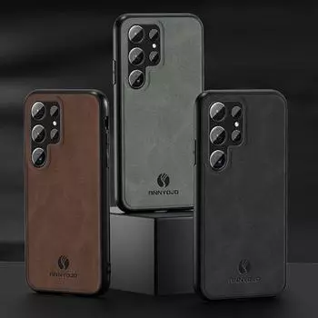 Чехол для Samsung S24 Ultra S23 FE из матовой кожи для Galaxy S23 S22 S21 Ultra S10 S9 S8 S24 Plus, мягкий силиконовый бампер для телефона For Samsung S24 Ultra чёрный