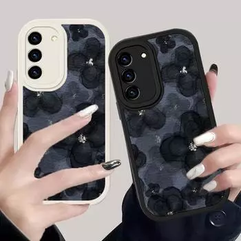 Чехол для Samsung S 23 Ultra, тканевый кожаный чехол для телефона Samsung Galaxy S22 Ultra S23 Plus S21 S20 Fe, противоударный чехол в стиле ретро с розой S20 Plus