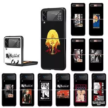 Чехол для Samsung Z Flip3 Flip4 Tokyo Revengers Mikey Luxury Galaxy Z Flip 4 3 5g, черный матовый жесткий силиконовый чехол для телефона for Samusng Z Flip4