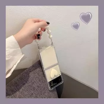 Чехол для Samsung Z Flip 4, браслет в форме любви, мягкий чехол для Samsung Zflip 3, 5 г, бампер для Galaxy Zflip 4g, 5 г, для девочек, Funda Para For ZFlip 3