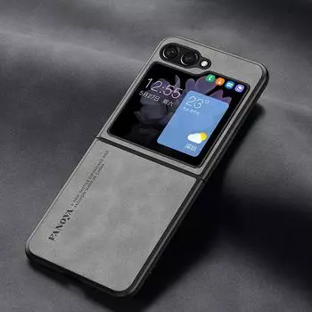 Чехол для Samsung Z Flip 6 из овчины и искусственной кожи, матовый противоударный чехол для телефона Galaxy Z Flip 6 5 4 3 5G, защитные чехлы Samsung Z Flip 5 красный