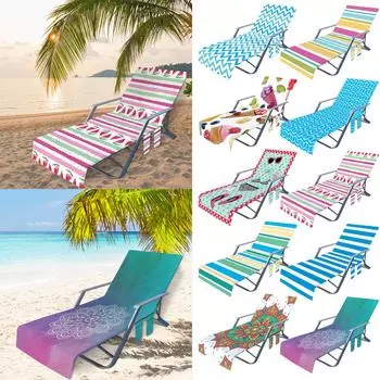 Чехол для шезлонга из микрофибры, полотенце с откидной спинкой, сумка для пляжного полотенца C