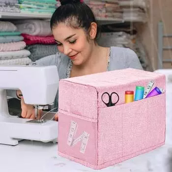 Чехол для швейной машины с карманами для хранения, износостойкий, устойчивый к царапинам дизайн боковой ручки, пылезащитный чехол для швейной машины синий