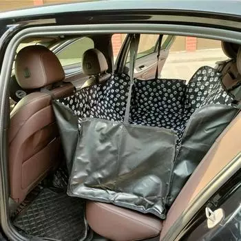Чехол для сиденья автомобиля для собак, водонепроницаемый, нескользящий, защитный чехол для заднего сиденья, для путешествий с домашними животными, черный, универсальный 130X145X40CM черный белый