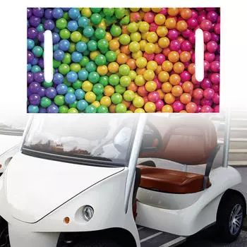 Чехол для сиденья гольф-кара, одеяло, подушка, удобная для большинства двухместных сидений клубного автомобиля, легко Colorful Balls