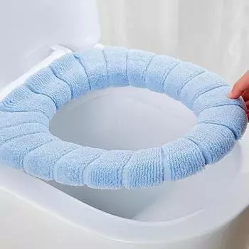 Чехол для сиденья унитаза Простая установка Сохраняет тепло Моющийся Отличный мультфильм Все включено Коврик для унитаза Аксессуары для ванной комнаты A коричневый