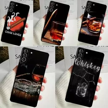 Чехол для сигары и виски для Samsung Galaxy S24 S23 Ultra S22 S20 FE S21 FE Note 10 20 S8 S9 S10 Plus Galaxy S21 FE