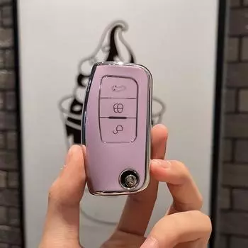 Чехол для складного ключа с 3 кнопками из ТПУ для Ford Fiesta Focus 2 Ecosport Kuga Escape Falcon B-Max C-Max Eco Sport Galaxy Key Case белый