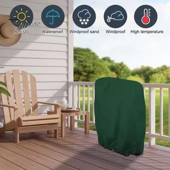 Чехол для складного стула, чехол для шезлонга, пылезащитный чехол, ветрозащитный, водонепроницаемый, устойчивый к УФ-излучению, защита от разрывов, защита от УФ-излучения для уличной мебели, дивана 110 cm зелёный
