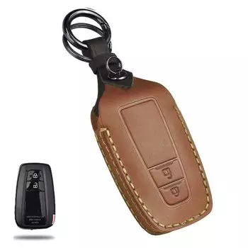 Чехол для смарт-ключа автомобиля Toyota, чехол для ключа Crazy Horse из натуральной кожи, роскошный чехол для сенсорного пульта дистанционного управления, совместимый с Toyota New PRIUS 50