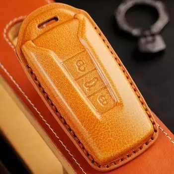 Чехол для смарт-ключа, чехол для автомобильного брелока, чехол для Volkswagen VW Touareg 2018 2019 2020 2021, 3 кнопки, брелок из натуральной кожи A