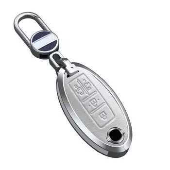 Чехол для смарт-ключа для Nissan Key Holder, чехол для ключа без винтов, роскошный сплав, натуральная кожа, подходит для Nissan Elgrand E52 E51, новый Serena C27, Serena C26 белый