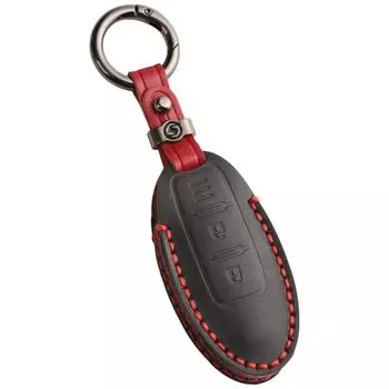 Чехол для смарт-ключа из натуральной кожи для Nissan Delica Mini и совместимый с ключом от автомобиля Nissan Serena. Идеально подходит для подарка. Кожа [smasol] Aura, Serena, чёрный