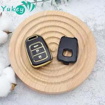 Чехол для смарт-ключа из термополиуретана с 3 кнопками, подходит для HONDA ACCORD CIVIC CRV JAZZ HR-V 2014 2015 2016, держатель для пульта дистанционного управления чёрный