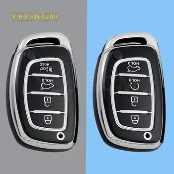 Чехол для смарт-ключа с 4 кнопками для Hyundai Creta Ix35 Ix45 I10 I30 I40 Tucson Santa Fe Rena Sonata Elantra TPU автомобильные аксессуары