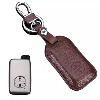 Чехол для смарт-ключа Toyota, чехол для ключа, 2 кнопки, натуральная кожа, разработан специально для Toyota, брелок TOYOTA Mark, применимый к