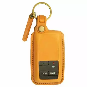 Чехол для смарт-ключа TricoloreExchange Genuine Engine полностью из натуральной кожи цвета Camel Brown [TOYOTA Starter] (Выдвижная антенна) Сшит вручную 1SC6T0105-C коричневый