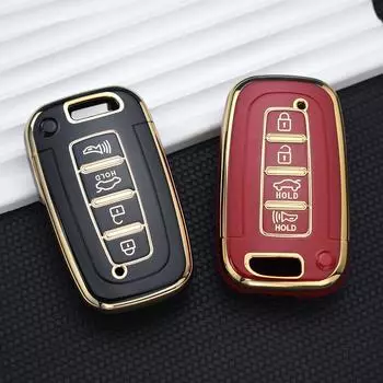 Чехол для смарт-ключей от автомобиля с 4 кнопками из ТПУ для KIA Sportage Forte для Hyundai Solaris HB20 Veloster SR IX35, аксессуары Key Case белый