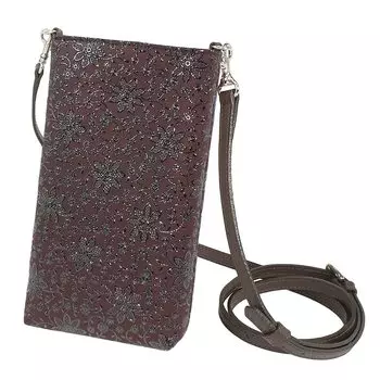 Чехол для смартфона Indenya Inden Sacoche Smartphone Pochette, чехол для смартфона через плечо, олень, фиолетовый и черный лак, узор клематиса 5029-06-169