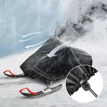 Чехол для снегохода с сумкой для хранения, чехол для саней, чехол для снегохода, водонепроницаемый 210D Oxford 292*130*121cm210D чёрный