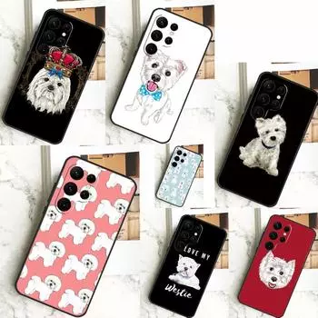Чехол для собаки мальтийского вест-хайленд-терьера для Samsung Galaxy S23 S24 Ultra S21 S22 Plus Note 20 Note 10 S8 S9 S10 S20 FE Galaxy S20 Plus