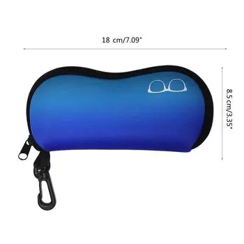 Чехол для солнцезащитных очков с карабином, легкий неопреновый мягкий чехол на молнии, портативный держатель для очков для путешествий чёрный