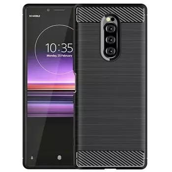 Чехол для Sony Xperia 1, роскошный мягкий силиконовый чехол из углеродного волокна для Sony Xperia1, полный защитный чехол для телефона Sony Xperia 1 чёрный