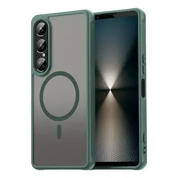 Чехол для Sony Xperia 1 VII, совместимый с MagSafe, противоударный, из ПК+ТПУ Green