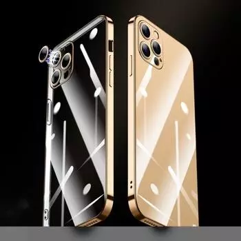 Чехол для сотового телефона с объективом Iphone, противоударный защитный чехол для задней панели телефона для 14 Pro Max for iPhone 14 золотистый