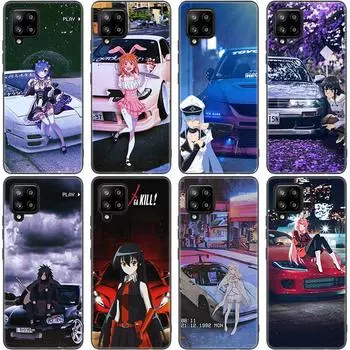 Чехол для спортивного автомобиля японского аниме для Samsung Galaxy A12 A02S A22 A32 A52 A72 A71 A51 A41 A31 A21 A11 A50 A70 A10S A20S, черный чехол Samsung A41