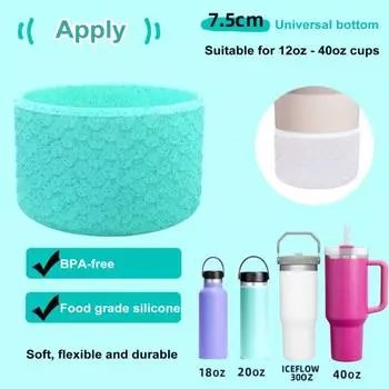 Чехол для стакана силикона Yousheng объемом 12-40 унций, защитный стакан, светящийся в темноте, с нескользящим дном, легко устанавливается, не содержит бисфенол-А, устойчивый чехол для бутылки с водой флуоресцентный зеленый
