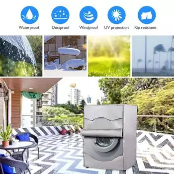 Чехол для стиральной машины барабанного типа, водонепроницаемый, пылезащитный, солнцезащитный, сушильный чехол с застежкой-молнией, три размера