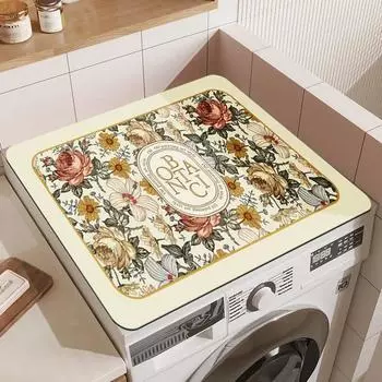 Чехол для стиральной машины от пыли Противоскользящий коврик для слива на кухне Пылезащитный коврик для холодильника, духовки Суперабсорбирующий коврик 30 x 40cm