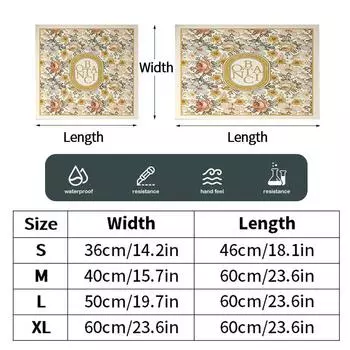 Чехол для стиральной машины с ретро-принтом, пылезащитный коврик для холодильника, защитный коврик для микроволновой печи, декоративная скатерть для домашнего декора S 36 X 46cm