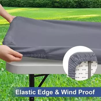 Чехол для стола с эластичной лентой, пылезащитный чехол для стола во дворе 30*48inch
