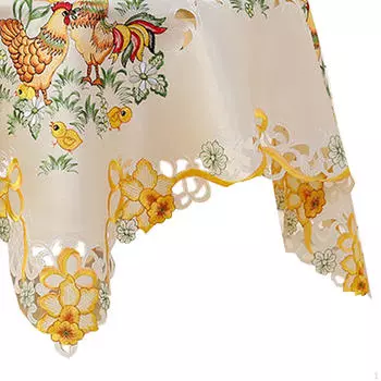 Чехол для стола с рисунком пасхального цыпленка для праздничного декора стола 85x85cm