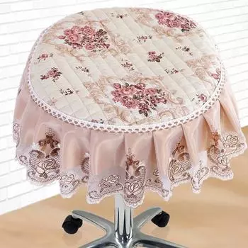 Чехол для студенческого стула в европейском стиле, круглая тканевая подушка Brown(Rose Cafe) Diameter 30cm four straps