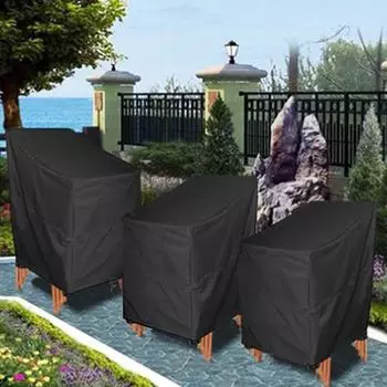 Чехол для стульев с защитой от пыли, водонепроницаемый, непромокаемый, защищает от солнечного света, чехол для складного стула, защитный чехол для садовой мебели, чехол для уличного стула S серый
