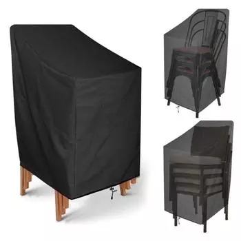 Чехол для стульев с защитой от пыли, водонепроницаемый, непромокаемый, защищает от солнечного света, чехол для складного стула, защитный чехол для садовой мебели, чехол для уличного стула S серый