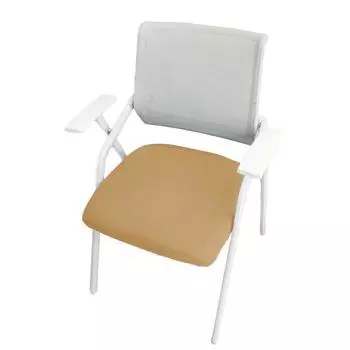 Чехол для стула для совещаний, чехол для офисного стула, чехол для сиденья письменного стула, чехол для компьютерного стула, эластичный чехол для стула, подходит для спандекса, съемный, моющийся D38-48cmX W38-48cm белый