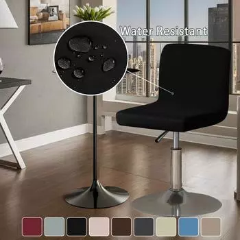 Чехол для стула из водонепроницаемого молочного шелка Four Seasons с высокими ножками и короткой спинкой, эластичный однотонный чехол для стула 1pc темно серый