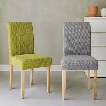 Чехол для стула Long Grid Jacquard, чехол для стула Home Club, чехол для стула, универсальный чехол для стула для столовой в доме 1PC белый