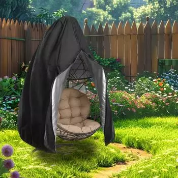 Чехол для стула Patio Egg с застежкой-молнией, водонепроницаемый, устойчивый к ультрафиолетовому излучению, с завязками, устойчивый к погодным условиям S серебряный