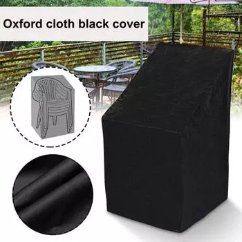 Чехол для стула Yousheng Dustproof, водонепроницаемый, непромокаемый, защищает от солнечного света, штабелируемый чехол для стула, защитный чехол для садовой мебели, защитный чехол для уличного стула 28Inch чёрный