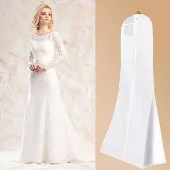 Чехол для свадебного платья с прозрачным окошком, застежка-молния, влагонепроницаемый чехол для платья, пылезащитный чехол