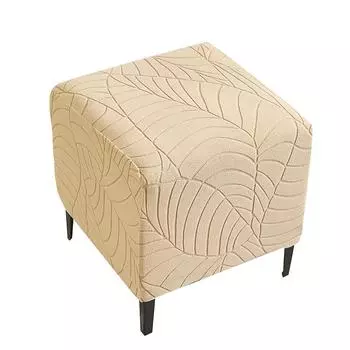 Чехол для табурета Square Ottoman, жаккардовый эластичный чехол для подставки для ног, все включено, эластичные чехлы для подставки для ног, однотонные чехлы для спальни S