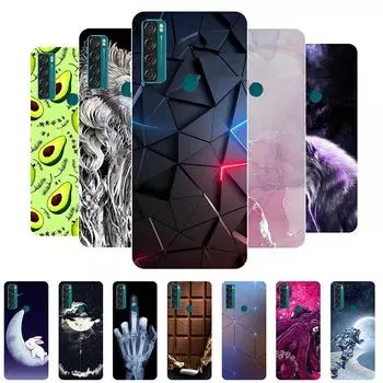 Чехол для TCL 20 SE 20B 20L + 20S, силиконовая задняя крышка, чехол для телефона TCL 20 SE T671H, мягкий чехол для TCL 20SE Fundas, чехол с рисунком TCL 20B